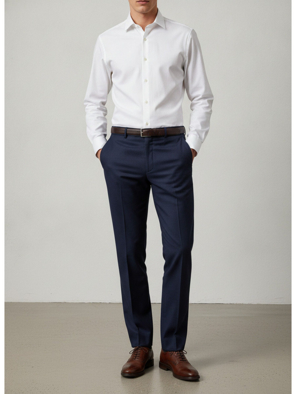 Ralph Lauren Purple Label Men's Navy Blue Formal Dress Pants with Tailored Fit